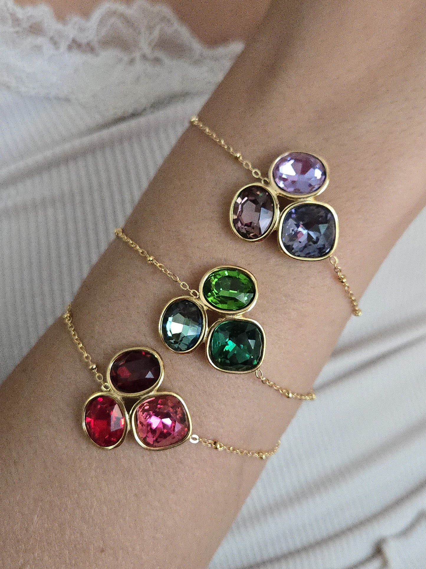Bracelet 3 cristaux destockage