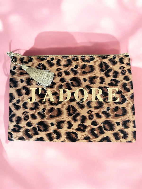 Pochette a imprimé léopard J’ADORE