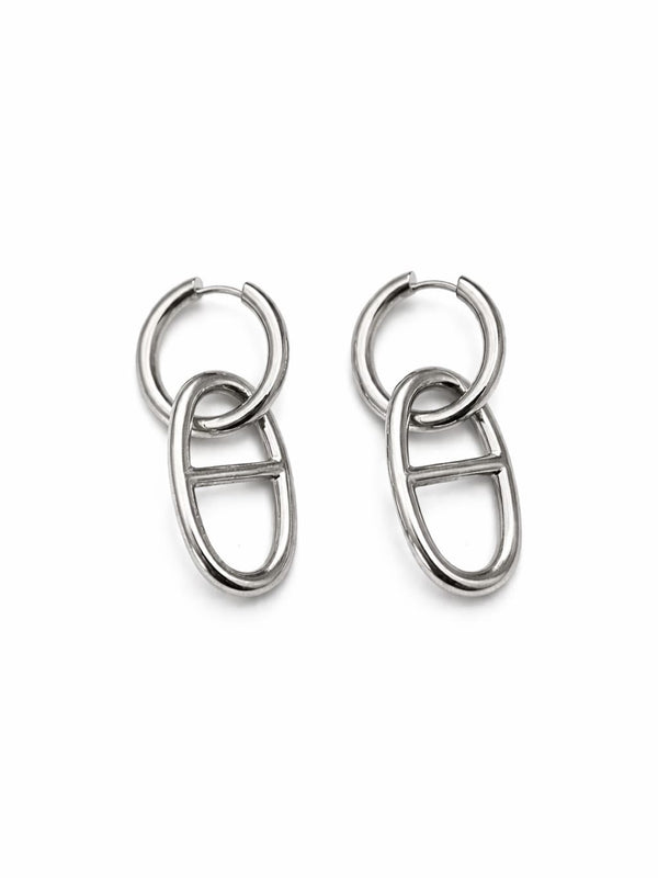 Boucles d’oreilles maille marine - argenté