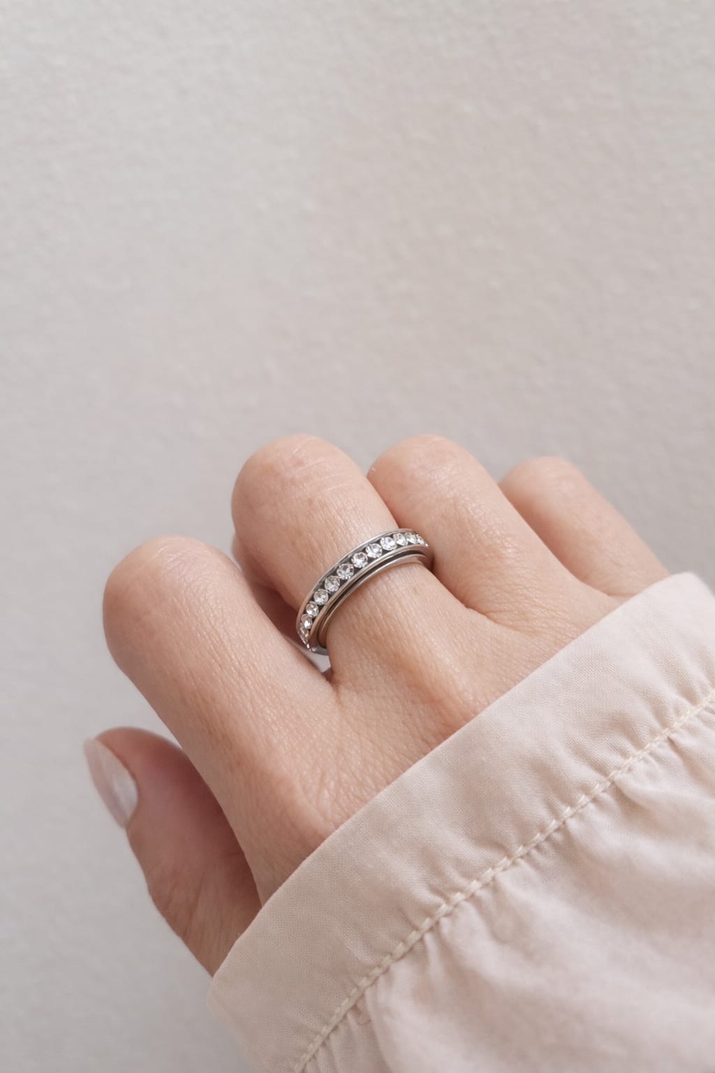 Bague rotative anti stress - argenté