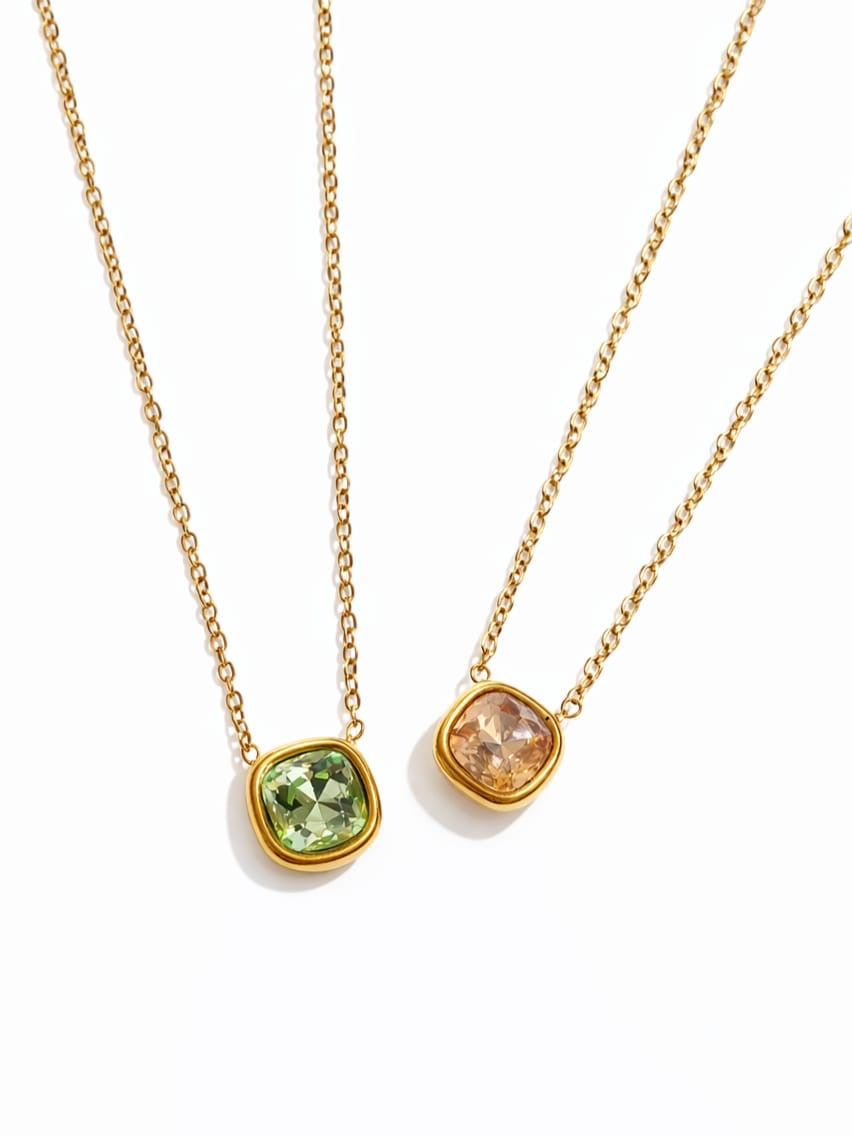 Collier cristal - doré | Champagne