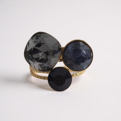 Bague TRYA bleu gris – doré