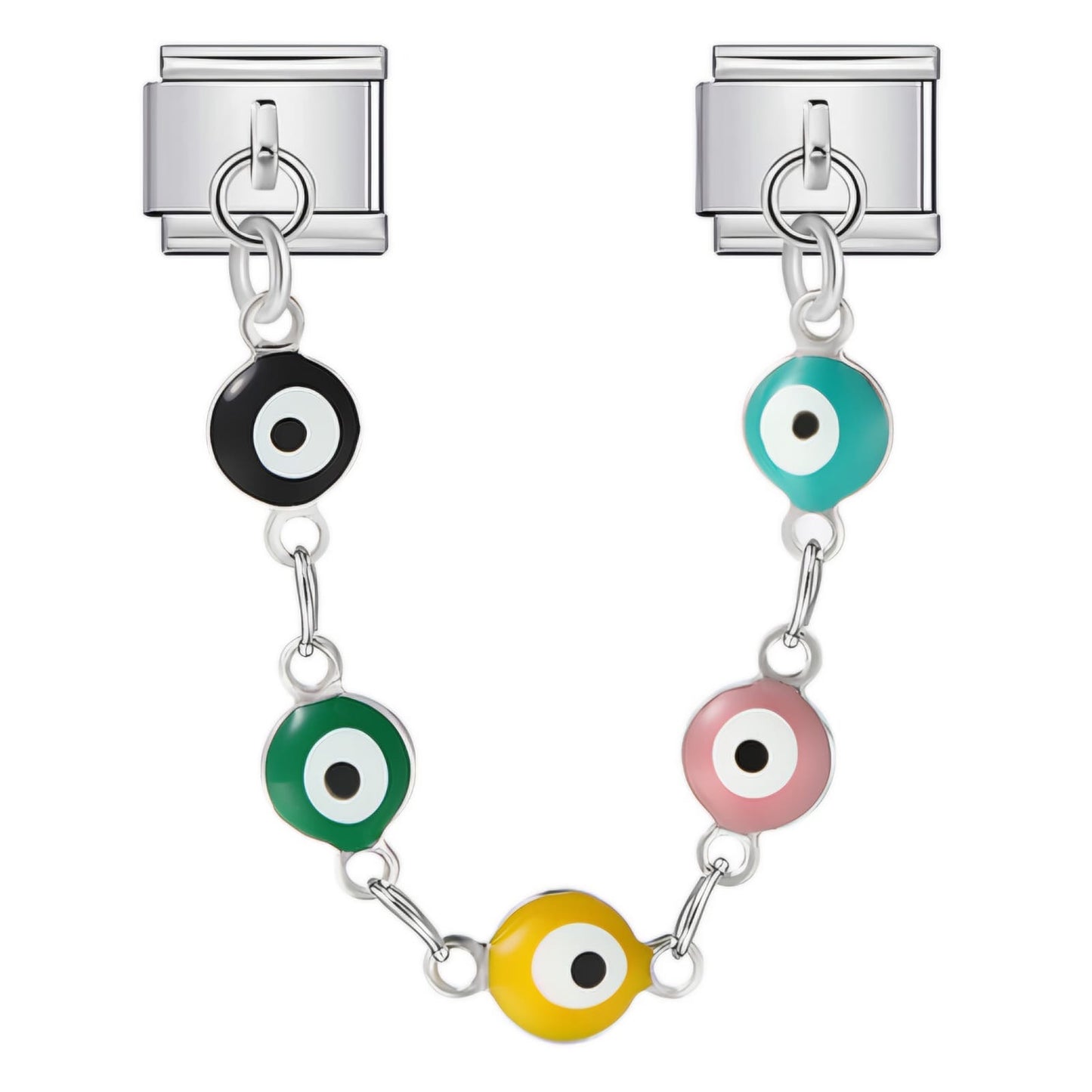 Double Charm italien chaînette yeux turcs multicolores