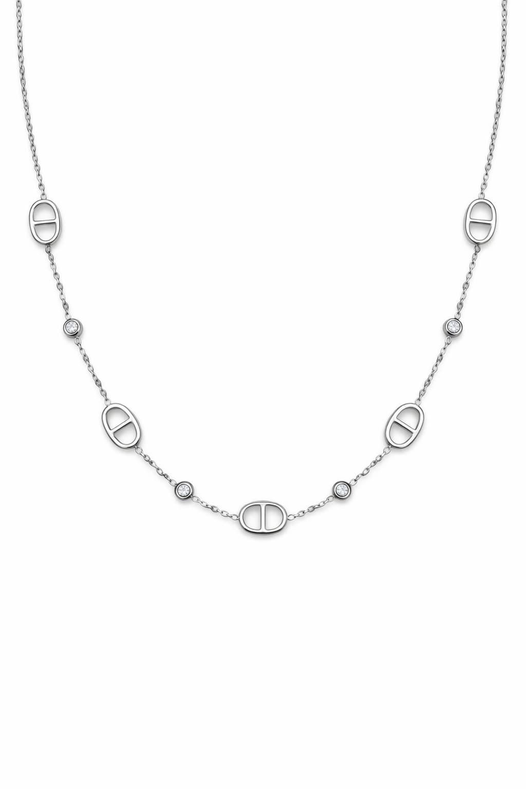 Collier AGATA & zircons - argenté