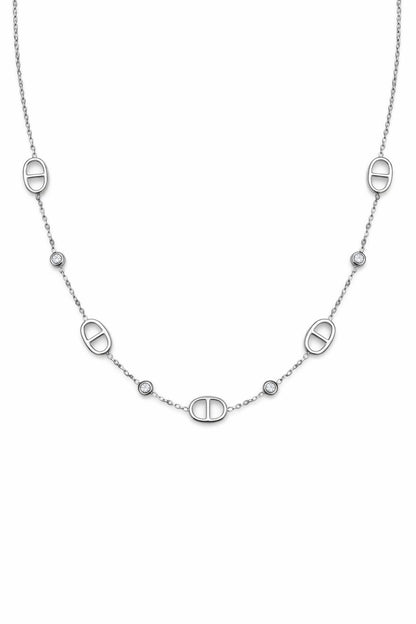 Collier AGATA & zircons - argenté