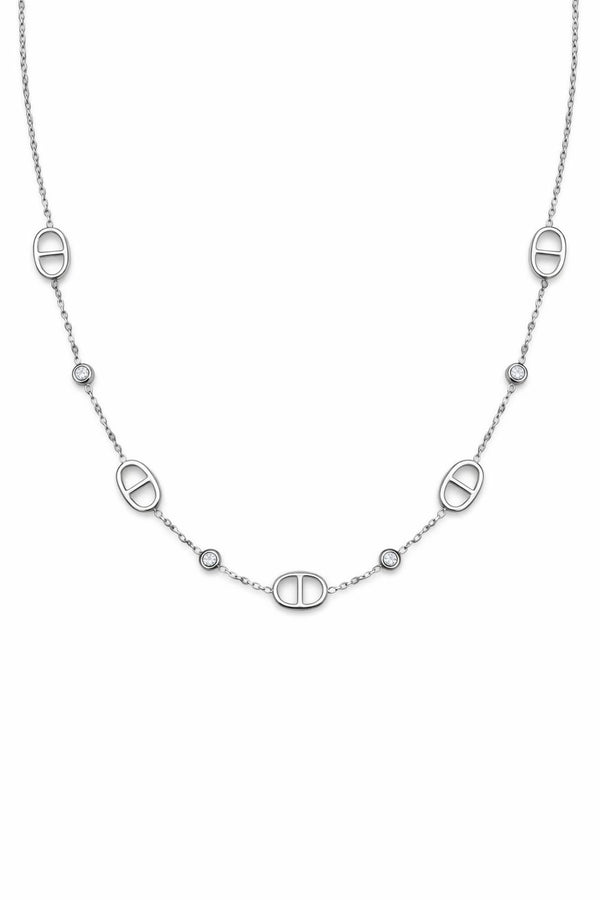 Collier AGATA & zircons - argenté