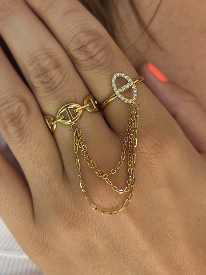 Double bague maille marine signature