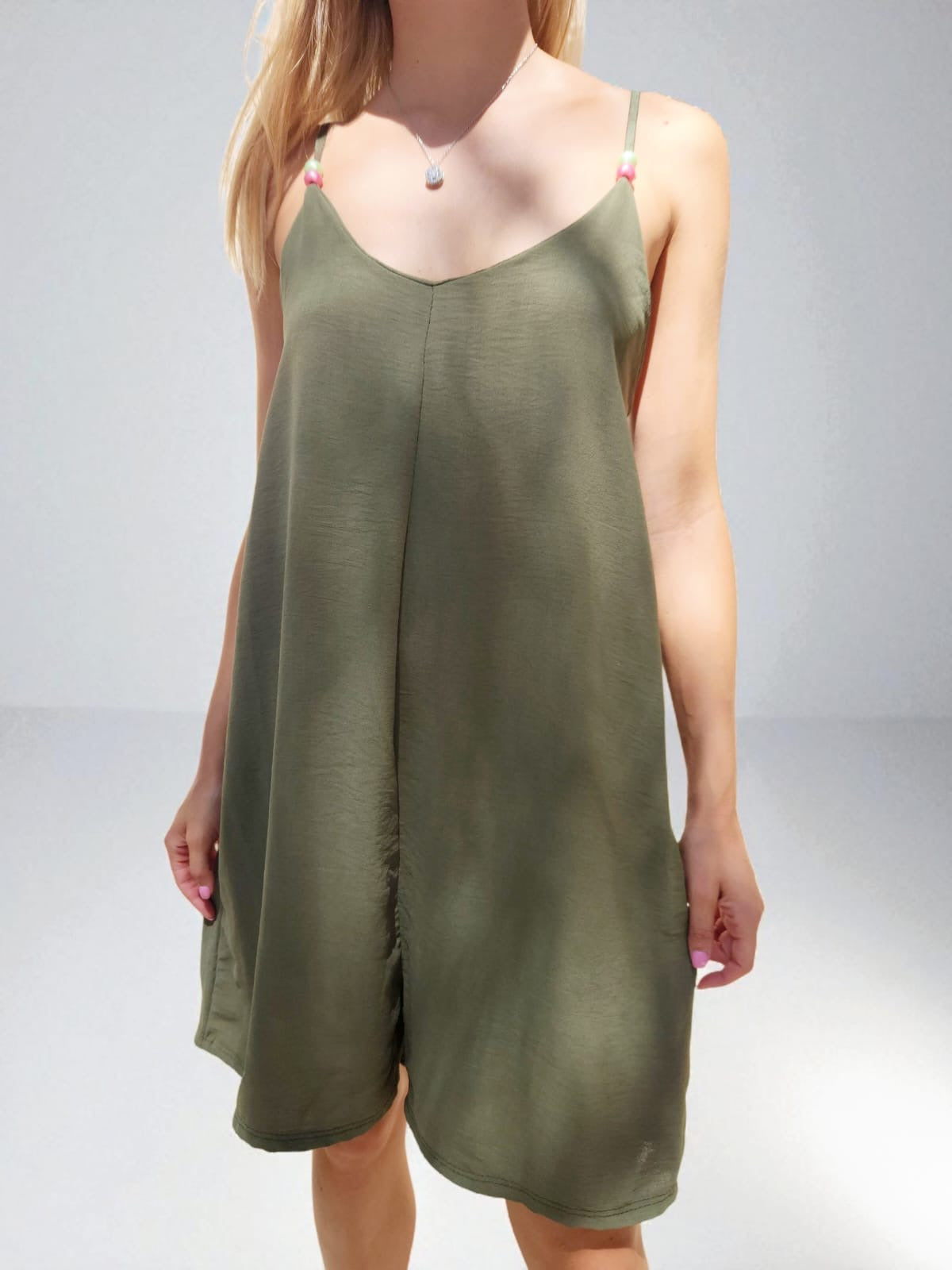 Combishort perlée - vert militaire