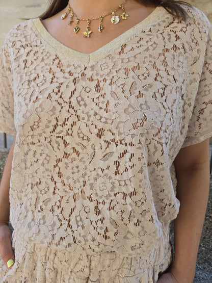 Ensemble dentelle écru