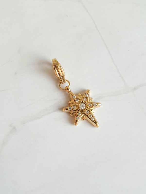 Charm étoile zircons - doré