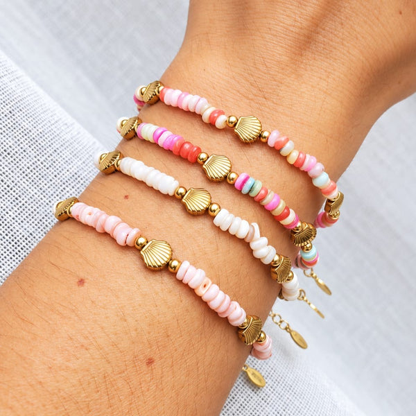 Bracelet déstockage perles et coquillages