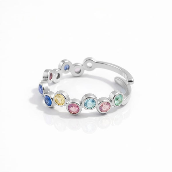 Bague HALO multicolore- argenté