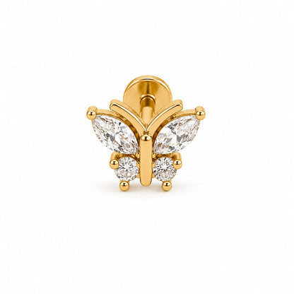 Piercing papillon zircons
