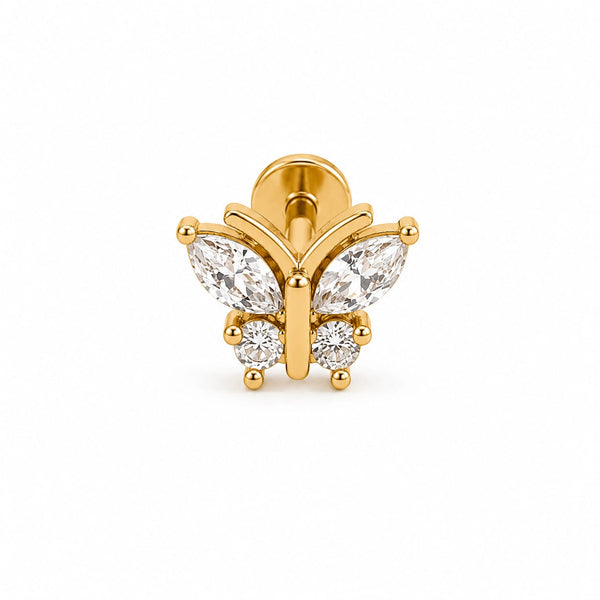 Piercing papillon zircons