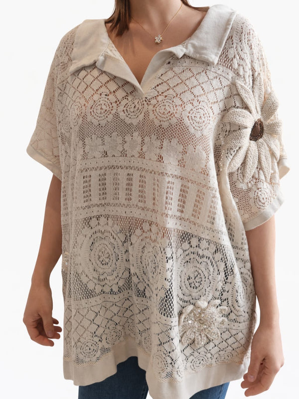 Tee-shirt dentelle oversize