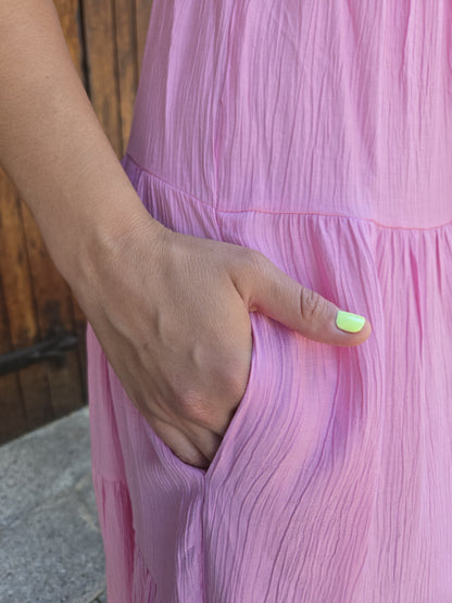 Robe longue rose étoile de mer