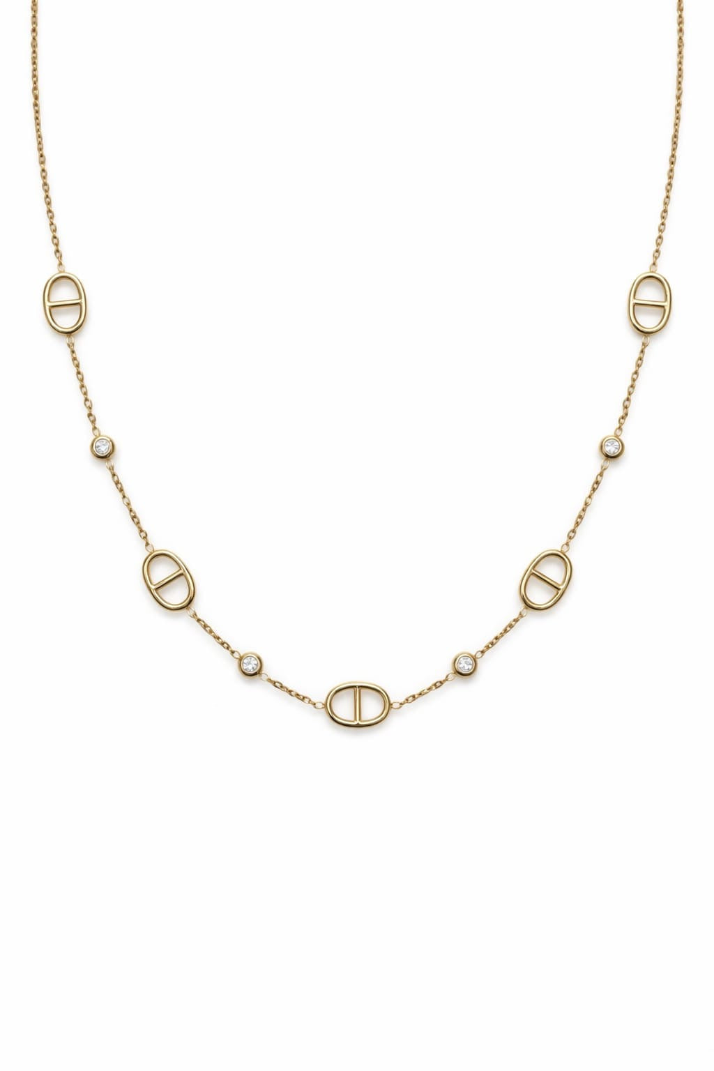 Collier AGATA & zircons - doré