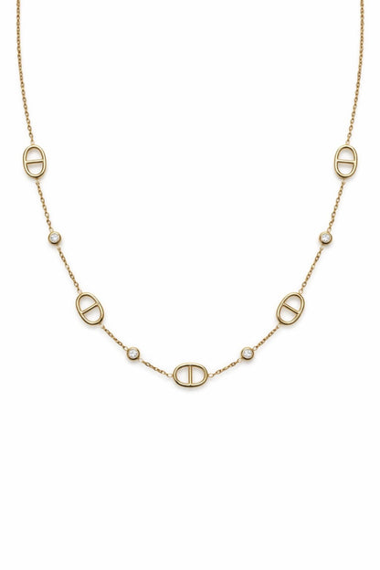 Collier AGATA & zircons - doré
