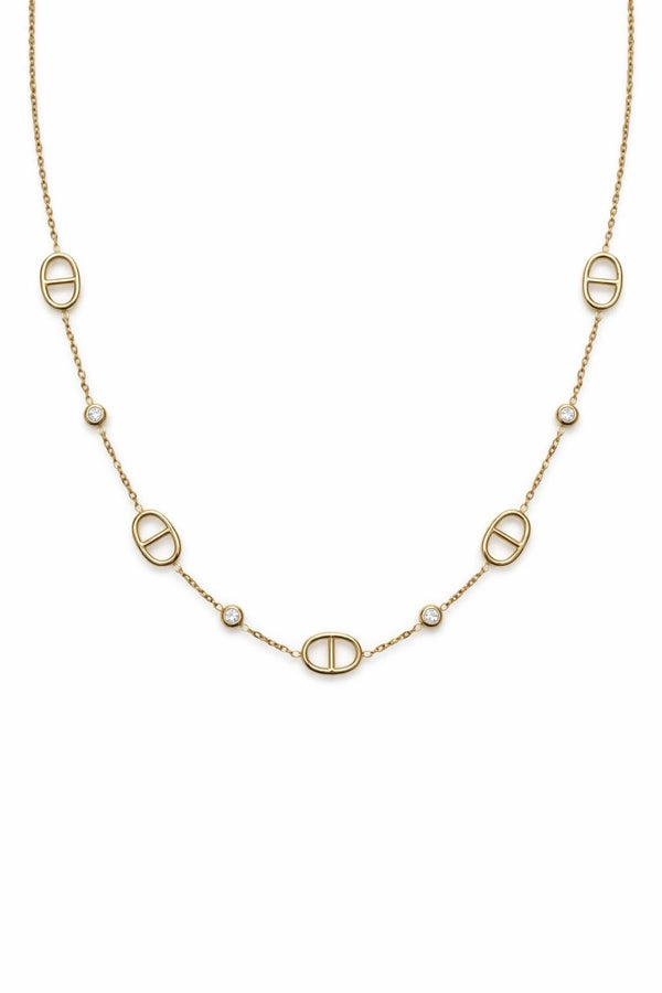 Collier AGATA & zircons - doré