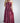 Robe longue bretelles franges - bordeaux