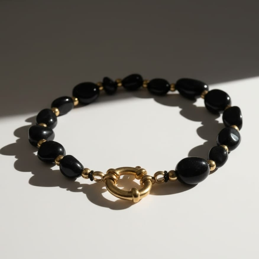 Bracelet SOLEA (personnalisable) - doré | noir
