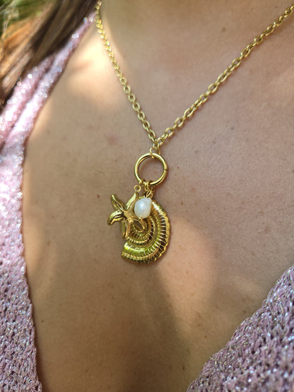 Collier coquillage d’or