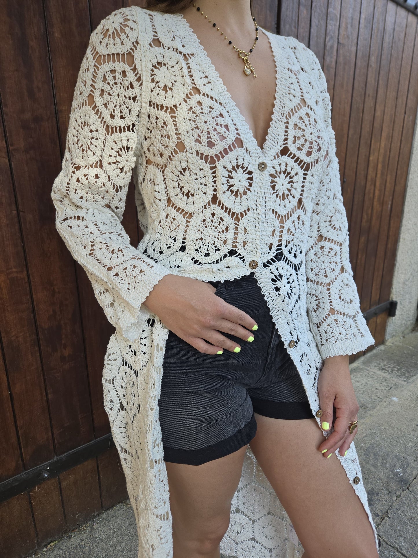 Gillet long crochet