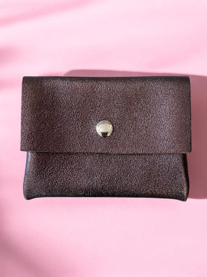 Porte-monnaie en cuir scintillant | couleurs au choix