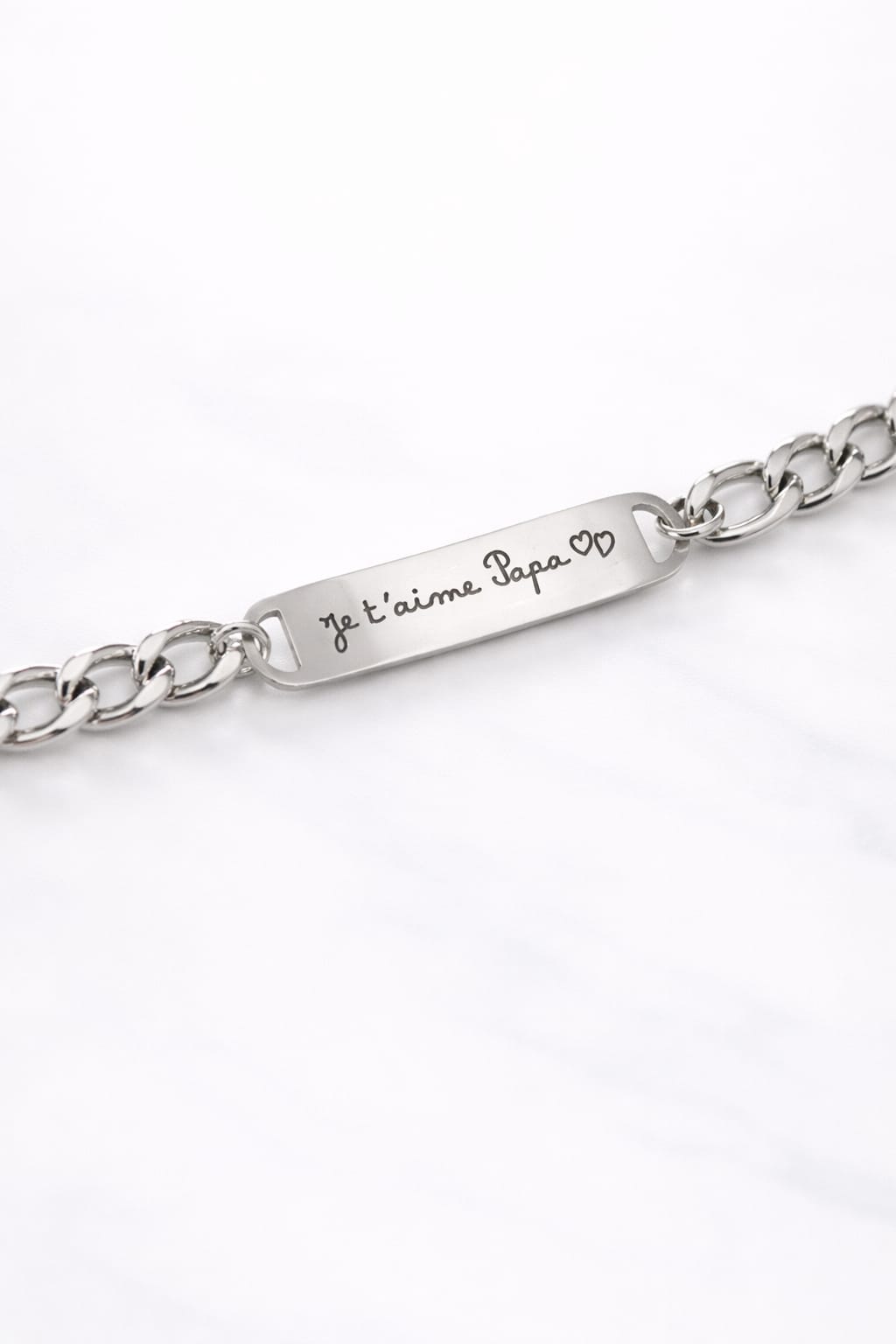 Bracelet gourmette maillons plats à graver | Coloris au choix
