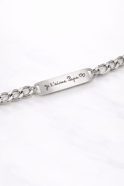 Bracelet gourmette maillons plats à graver | Coloris au choix