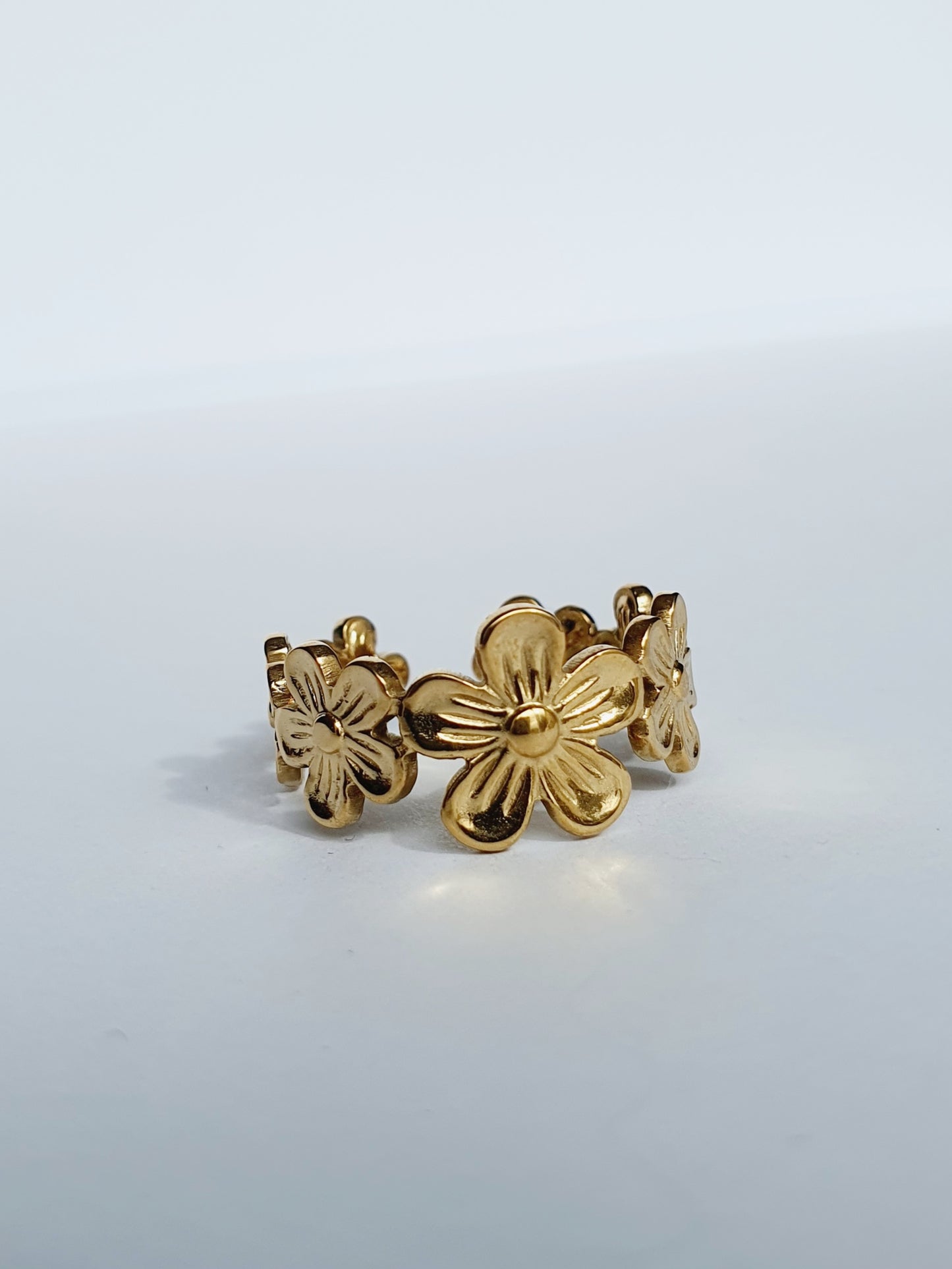 Bague florale - doré