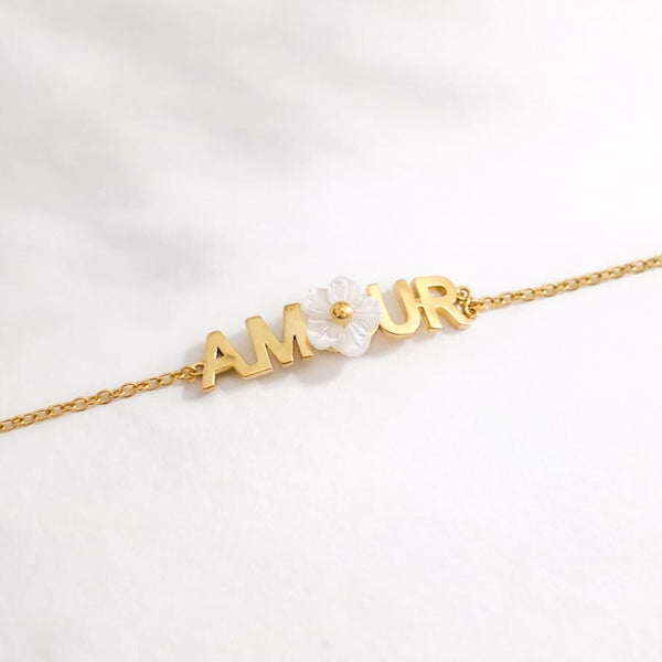 Bracelet AMOUR floral | Coloris au choix
