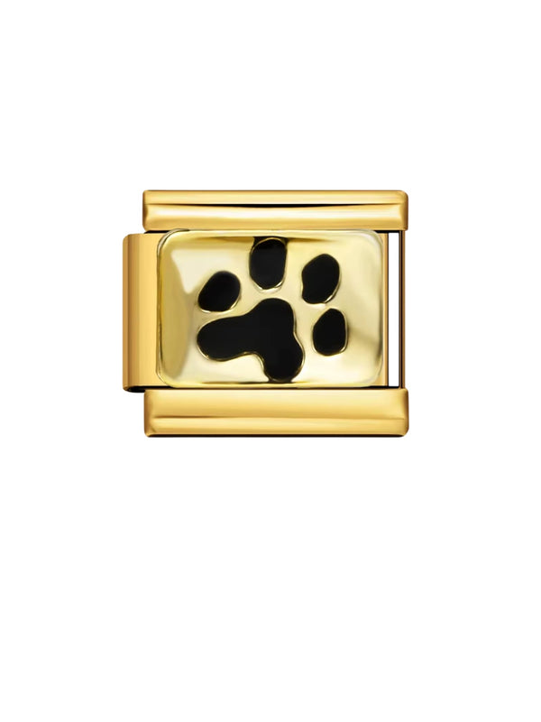 Charm italien EMPREINTE DE CHIEN doré