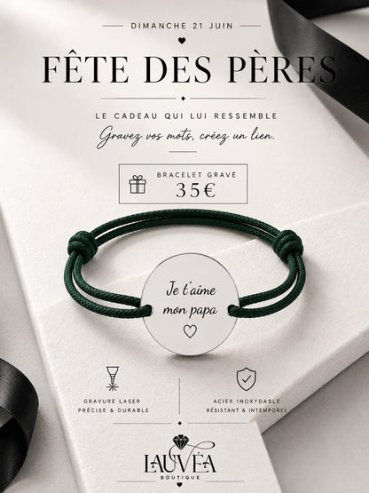 Bracelet cordon a graver - argenté | Coloris au choix