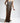 Robe longue bretelles croisées & perlées - bronze