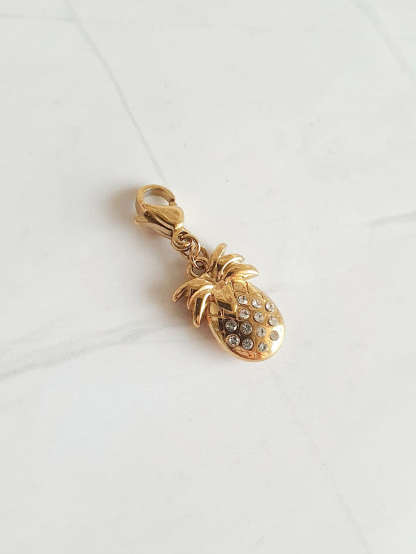 Charm ananas zircons - doré