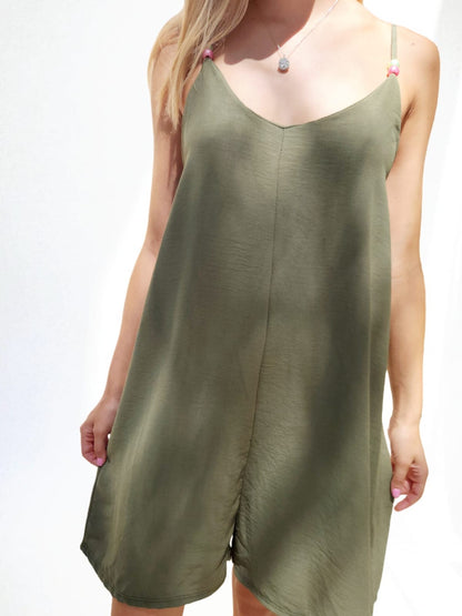 Combishort perlée - vert militaire