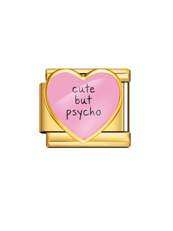 Charm italien CUTE BUT PSYCHO doré