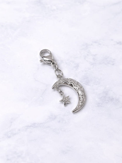 Charm croissant de lune & étoile strass