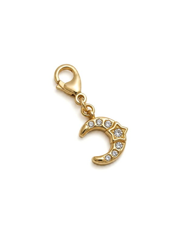 Charm lune zircons - doré