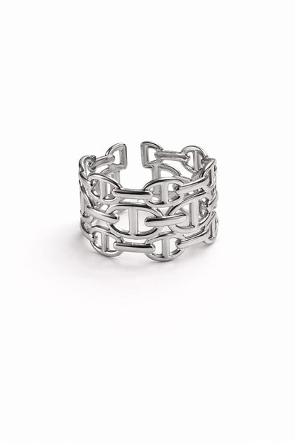 Bague AGATA triple rangs - argenté