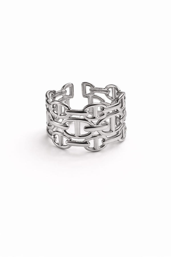 Bague AGATA triple rangs - argenté