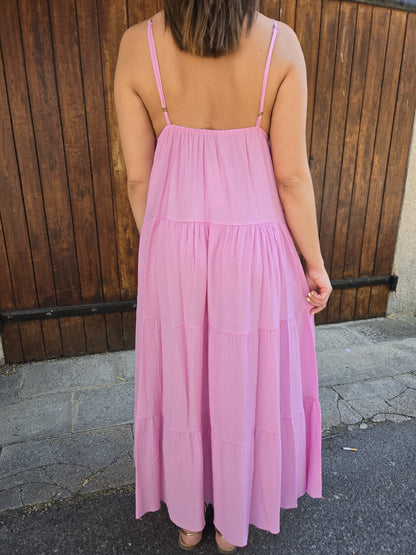 Robe longue rose étoile de mer