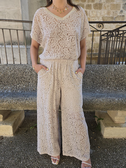 Ensemble dentelle écru