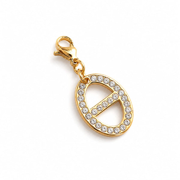 Charm maille marine strass - doré