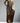 Robe longue bretelles croisées & perlées - bronze