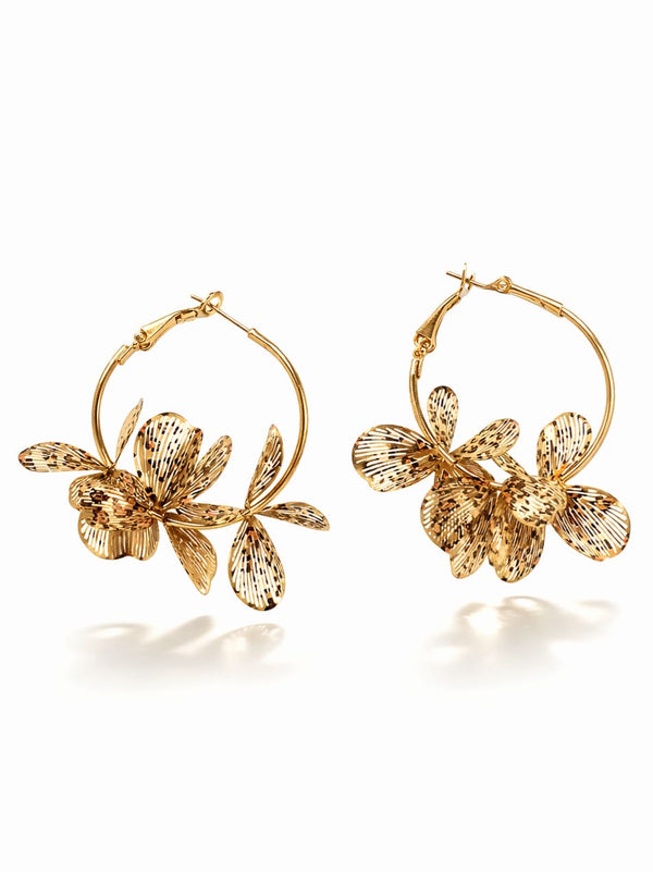 Boucles d'oreilles fleurs léopard - doré