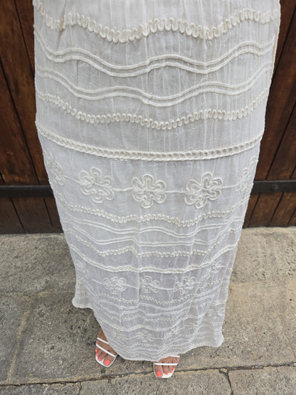 Jupe longue détail dentelle