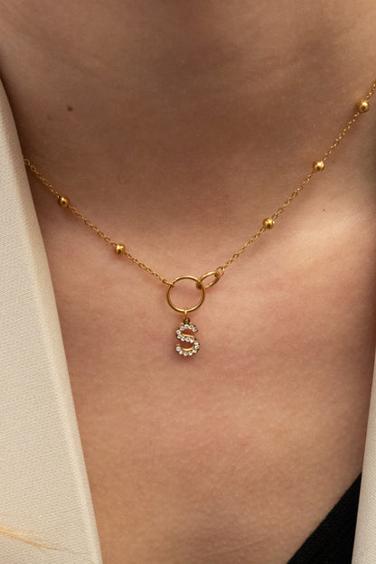 Collier ERIKA & petites perles (personnalisable) - doré