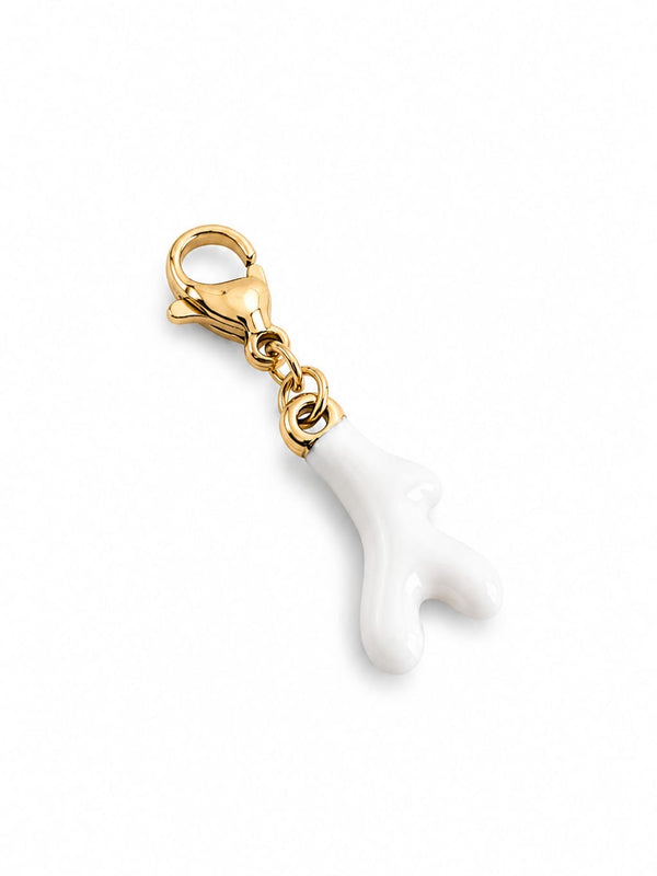 Charm corail blanc - doré